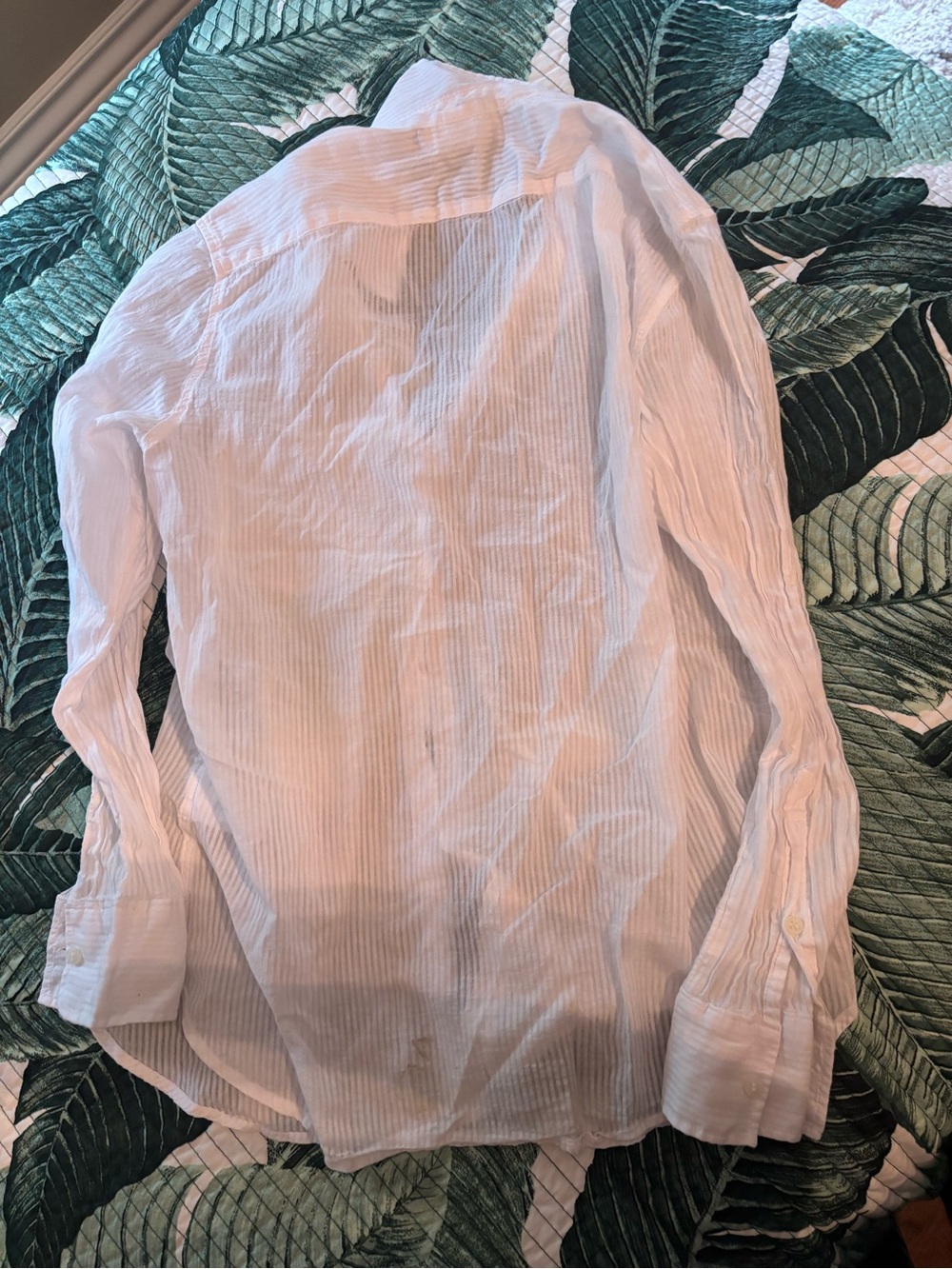 H&M white Stripe Button-Up Shirt